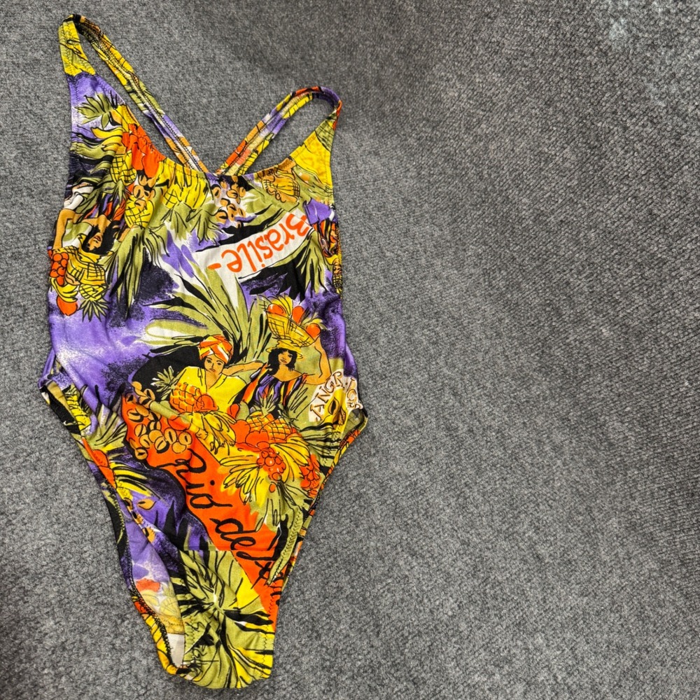 Refec Mare Vintage Made in Italy Tropical Brasil High Cut One Piece Swimsuit S